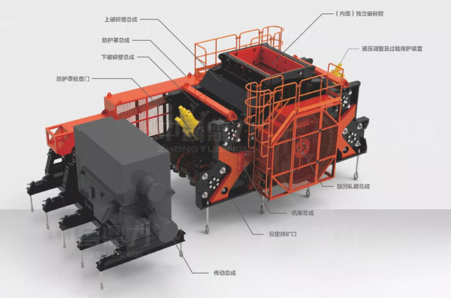 中細碎臥式旋回破碎機結構圖