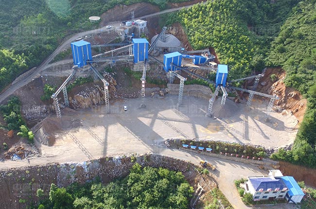 湖南雷鋒石業(yè)時產500噸石灰石制砂生產線