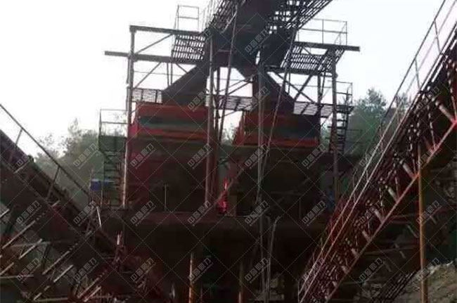 貴州遵義湄潭縣時產500噸砂石生產線現場案例展示2