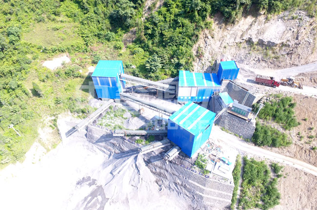 陜西安康市坤石建材時產600-700噸碎石生產線